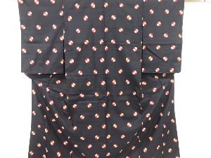 大正ロマン　抽象模様織り出し銘仙着物